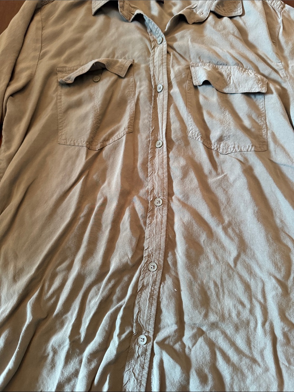 Banana Republic Women's Button-Down Shirt in Grayish Green - Picture 5 of 11